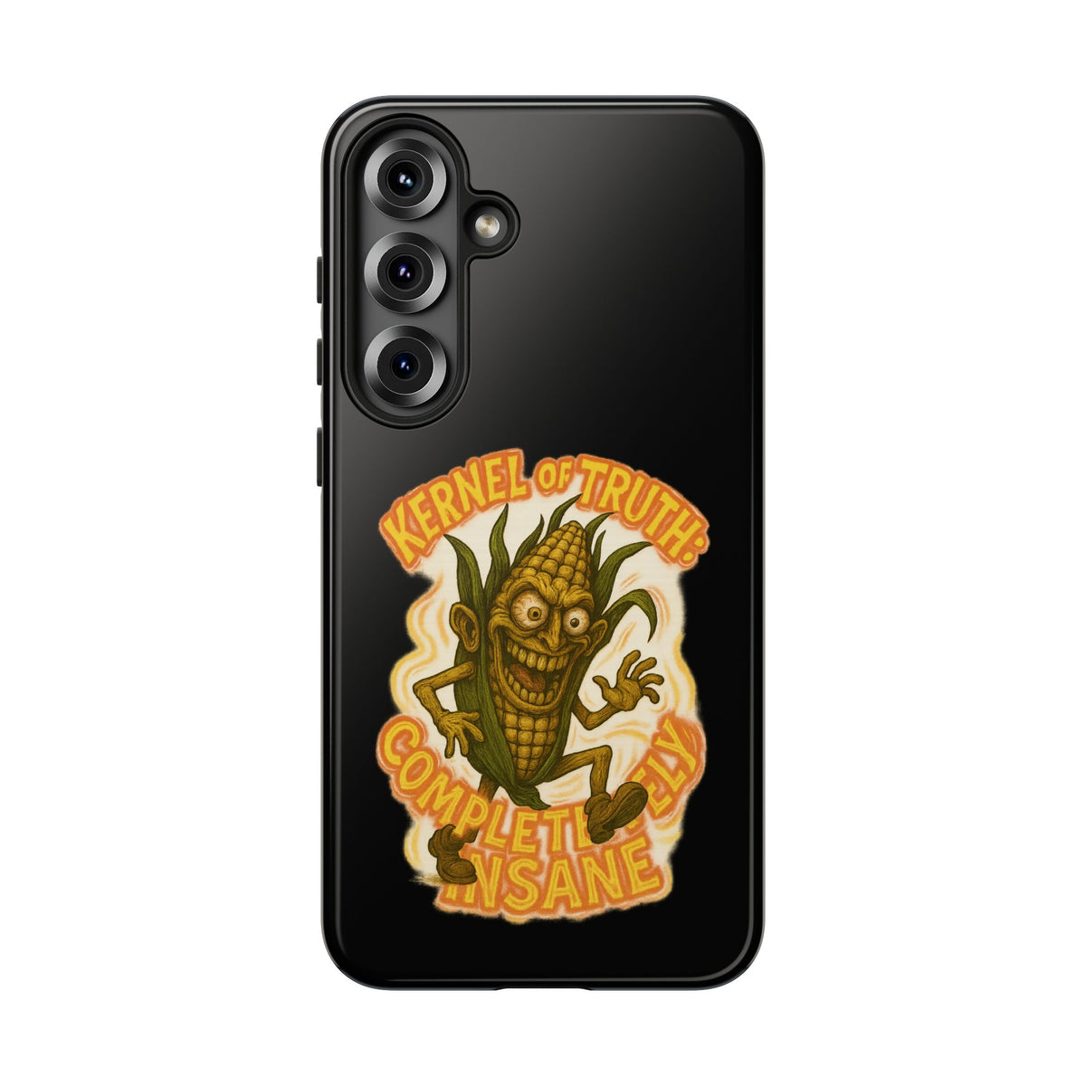 Corny Horror Phone Case - “Kernel of Truth, Completely Insane” Retro Corn Monster