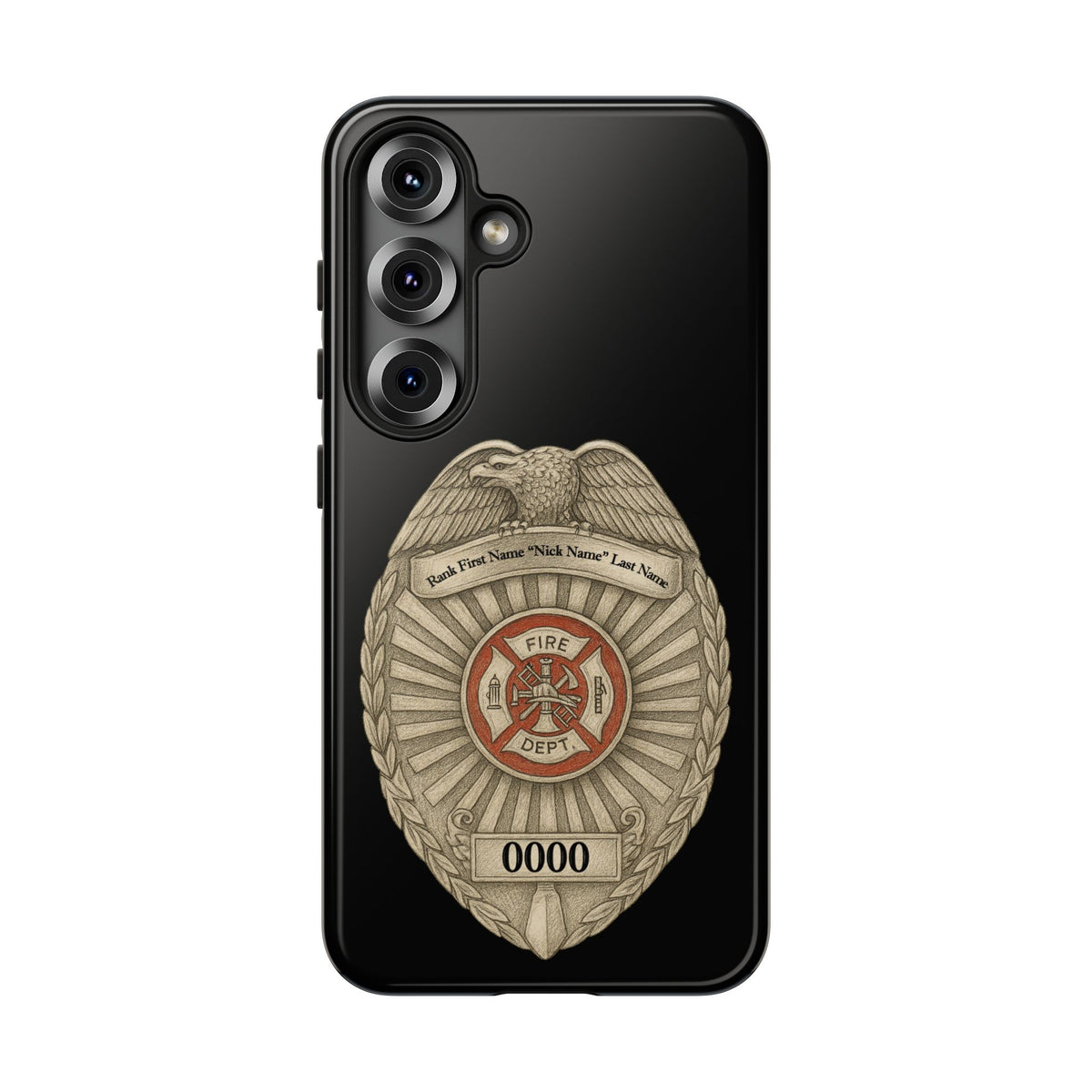 Firefighter Badge Phone Case – Personalized Dept. Emblem Tough Case