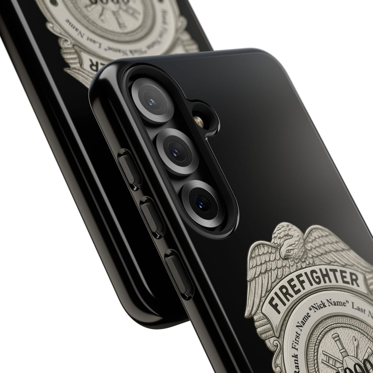 Firefighter Badge Tough Phone Case — Personalized Station Number Design
