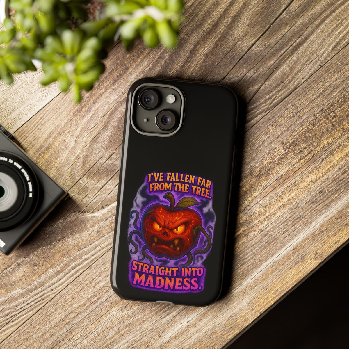 Phone Case — 'I've Fallen Far From the Tree, Straight Into Madness' Pumpkin Horror Design