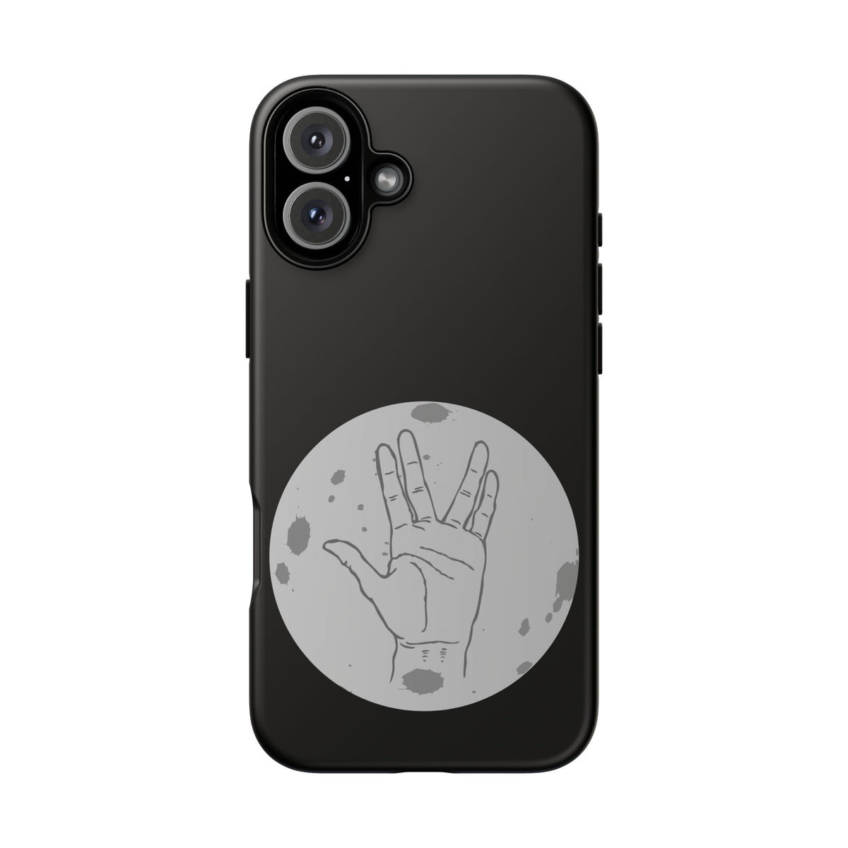 Spock Live Long Phone Case — Vulcan Salute Moon Graphic