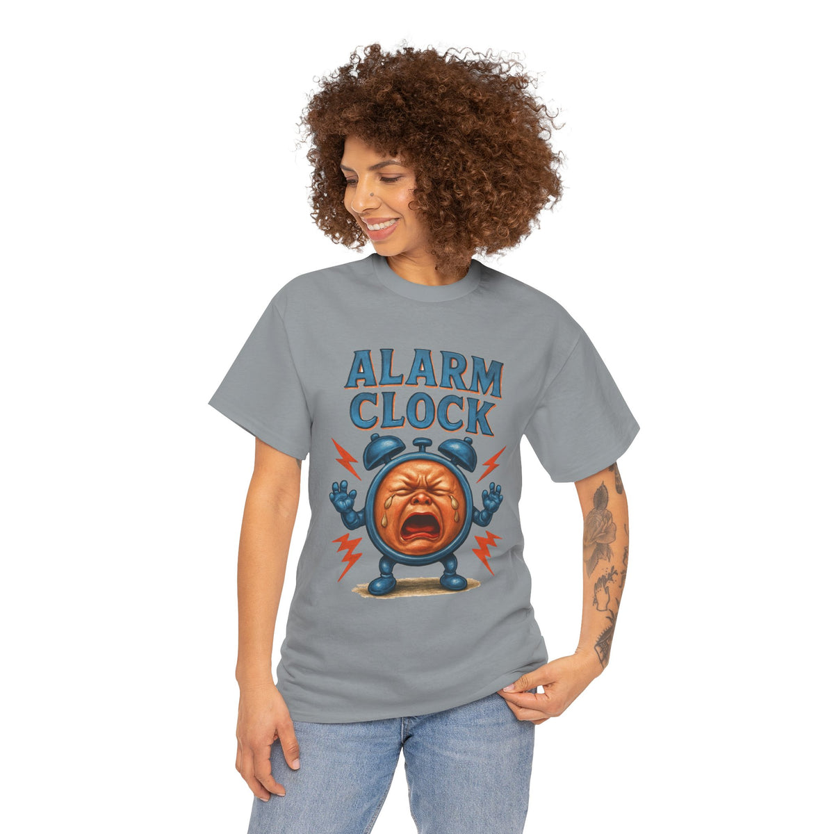 Alarm Clock crying face Tee | Funny Retro Alarm Clock design