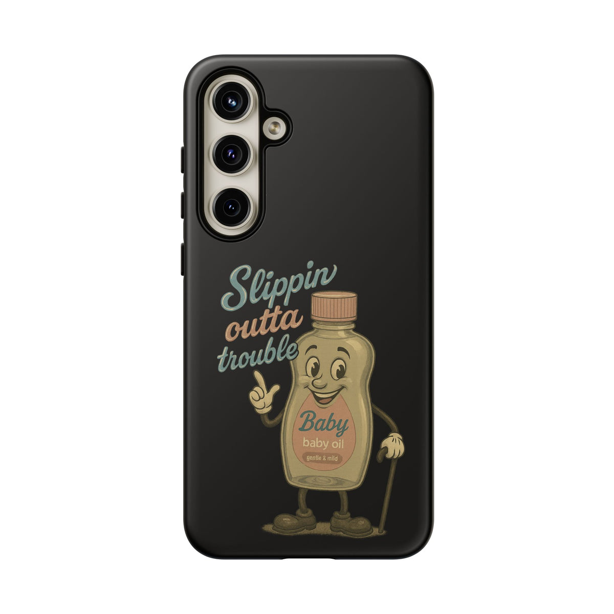 Phone Case — 'Slippin Outta Trouble' Retro Baby Oil Mascot