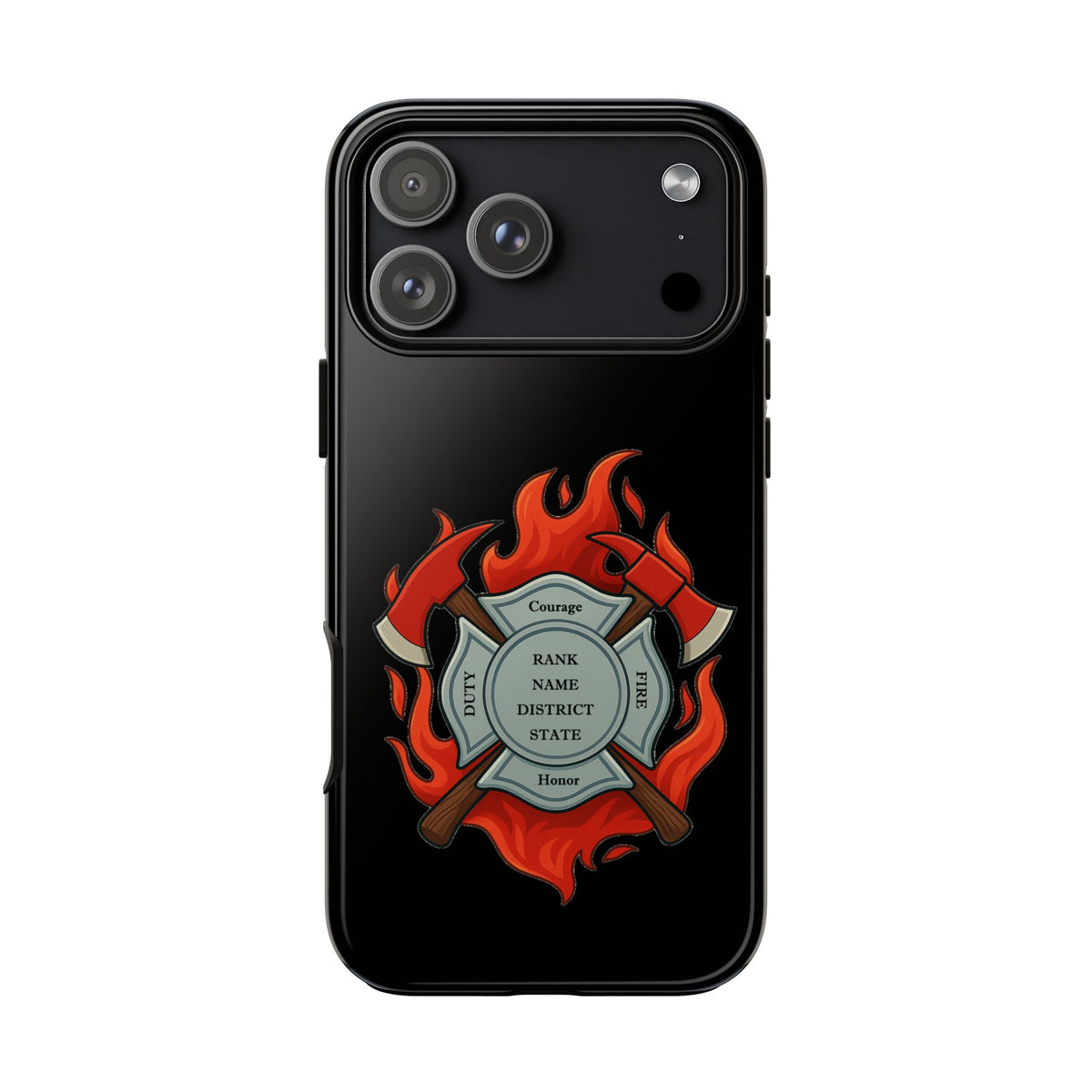 Firefighter Maltese Cross Phone Case — Custom Rank/Name/District Design