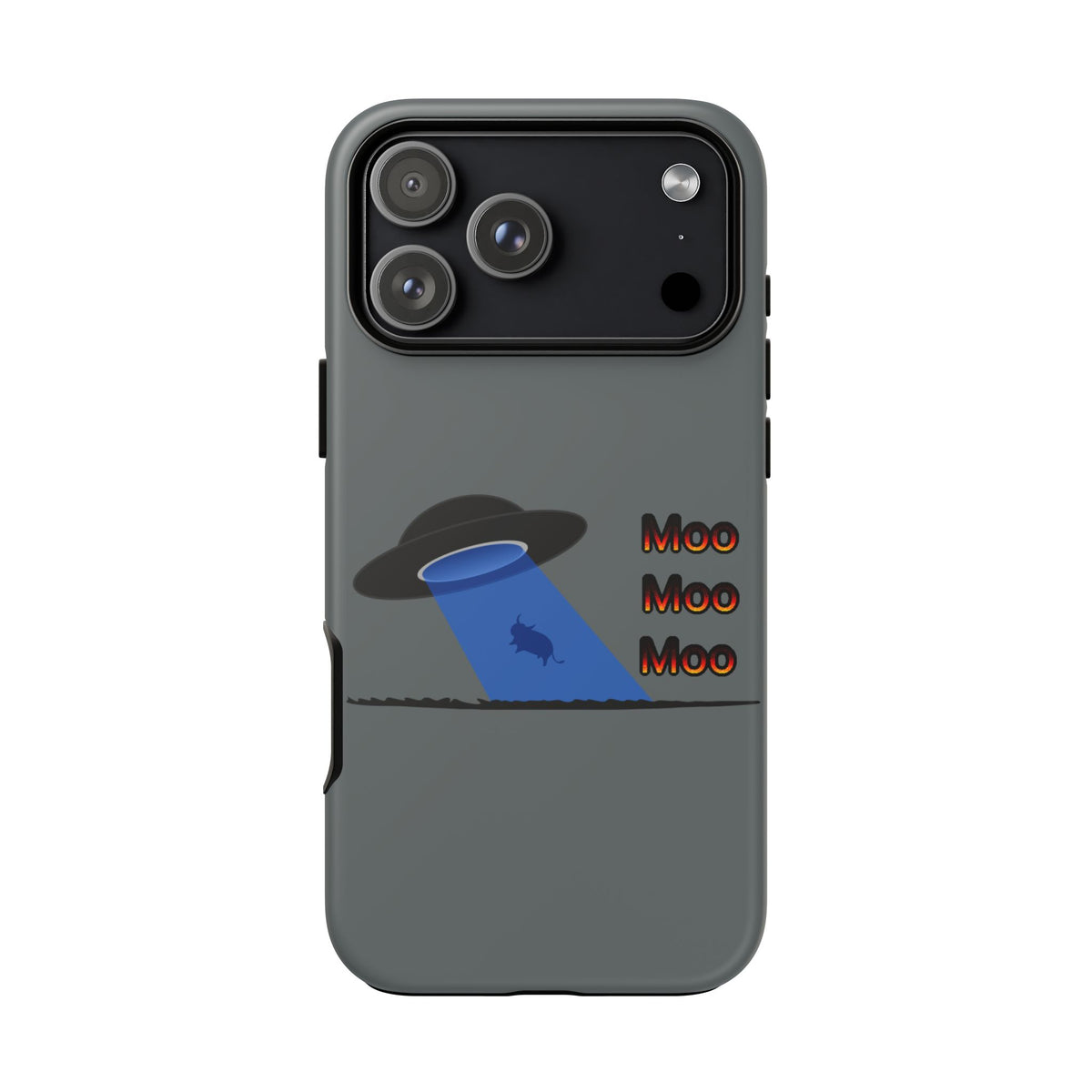 Phone Case — Funny UFO Cow Abduction Design with “Moo Moo Moo”