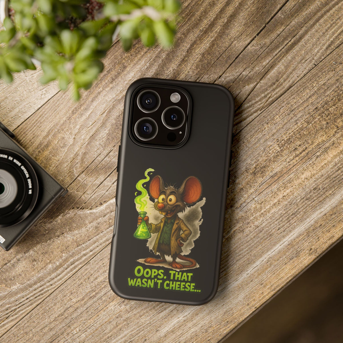Phone Case — Funny Cartoon Rat "Oops That Wasn't Cheese" Protective Cover