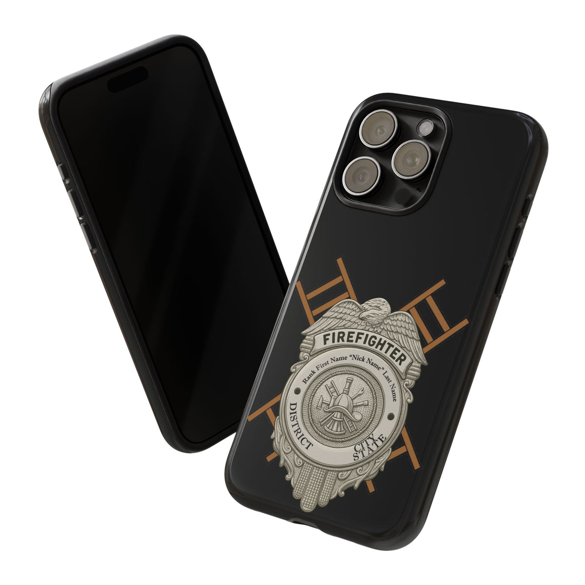 Firefighter Badge Tough Phone Case — Firefighter Helmet & Ladders Protective Case