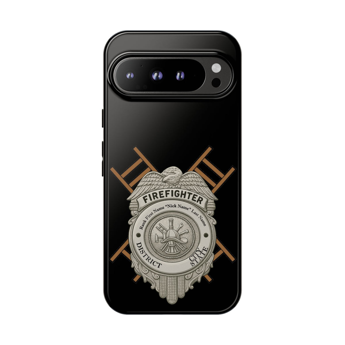 Firefighter Badge Tough Phone Case — Firefighter Helmet & Ladders Protective Case
