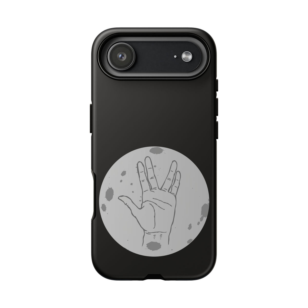 Spock Live Long Phone Case — Vulcan Salute Moon Graphic