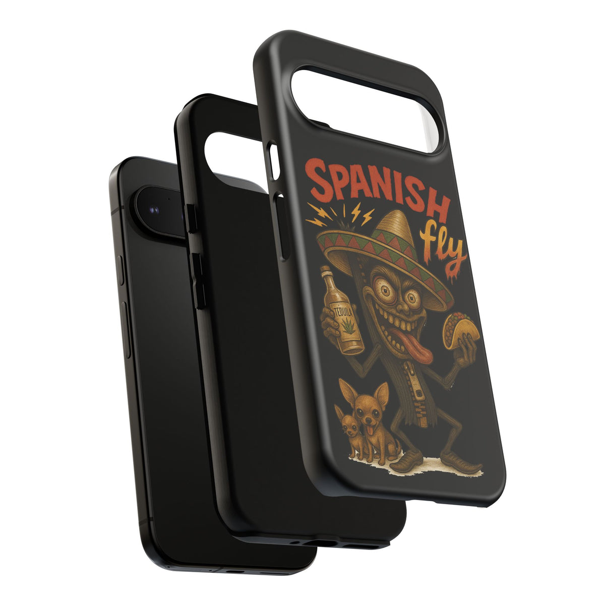 Spanish Fly Tough Phone Case — Retro Skull Sombrero Design