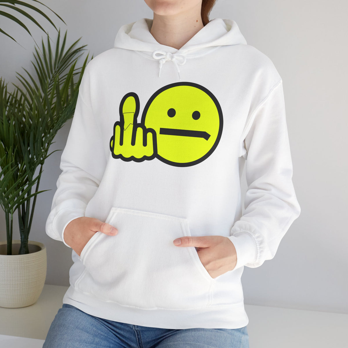 Middle Finger Smiley Hoodie – Zero F*cks Given