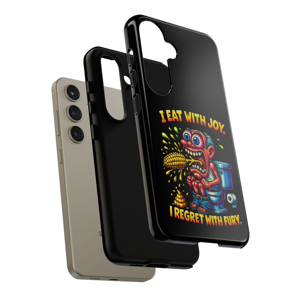 Phone Case — "I Eat With Joy, I Regret With Fury" Graphic