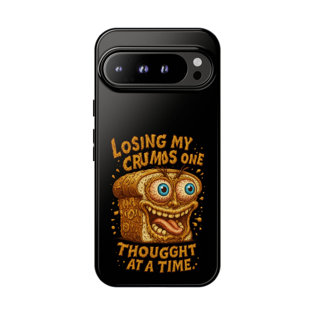 Phone Case — "Losing My Crumbs One Thought at a Time" Funny Retro Bread Illustration