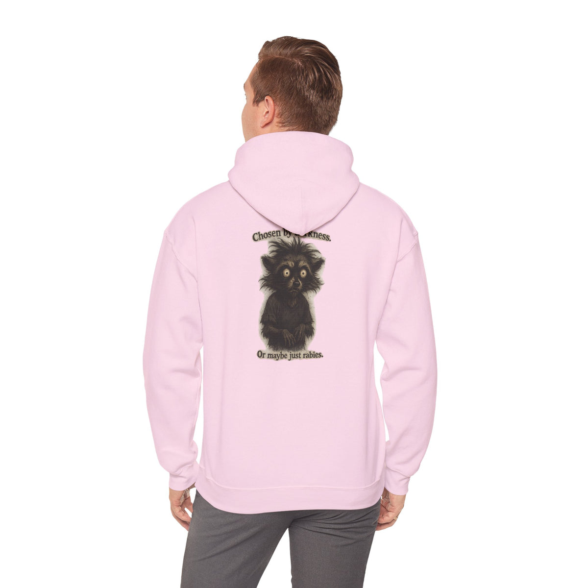 Hoodie — Cute Fluffy Black Raccoon Back Print "Or Maybe I'm Just Adorable"