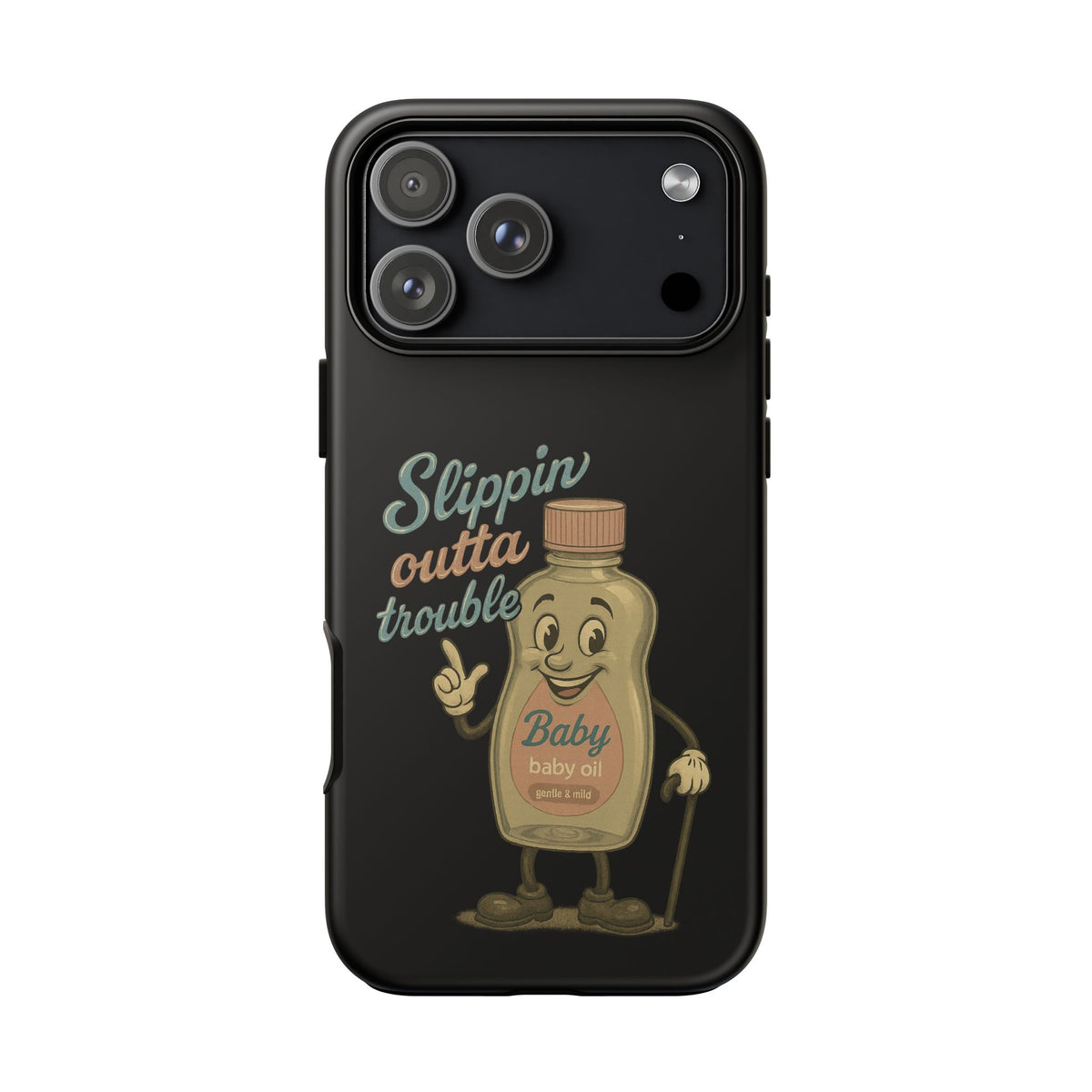 Phone Case — 'Slippin Outta Trouble' Retro Baby Oil Mascot