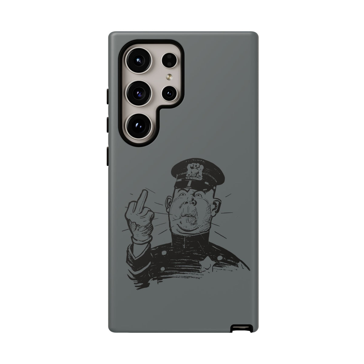 Vintage Cop Middle Finger Phone Case — Edgy Retro iPhone Protective Cover
