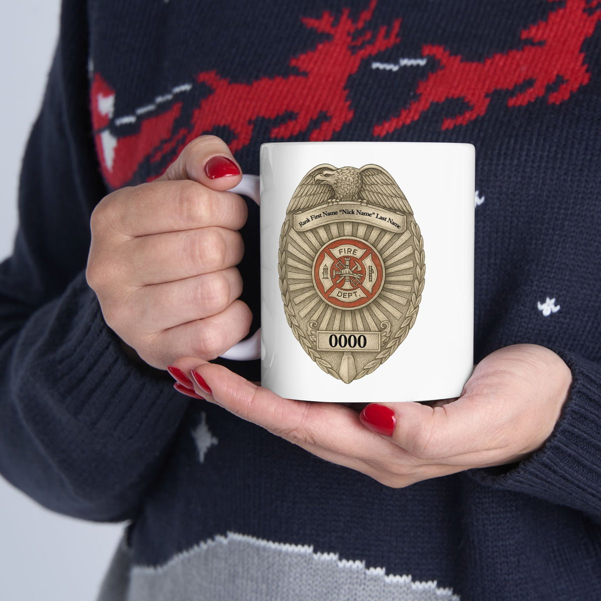 Flames Test Metal – Courage Defines the Firefighter Mug