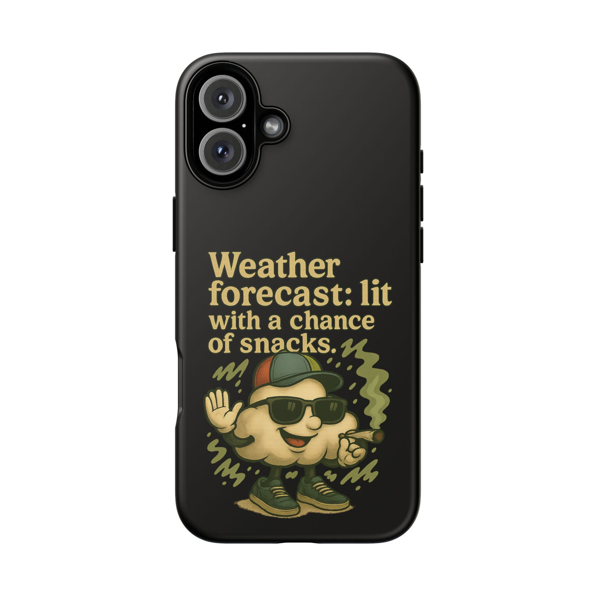 Phone Case — "Weather Forecast: Lit with a Chance of Snacks" Retro Graphic