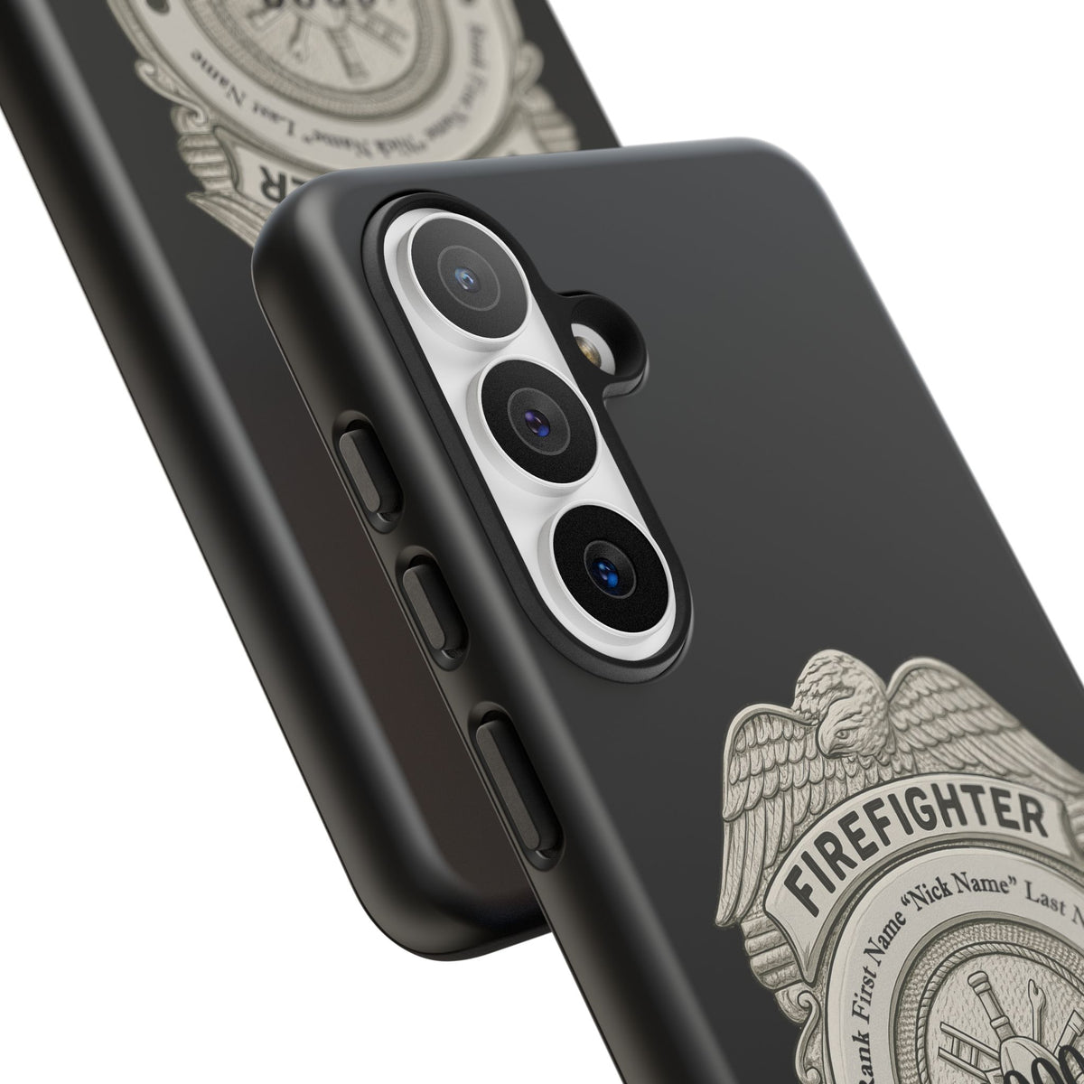 Firefighter Badge Tough Phone Case — Personalized Station Number Design