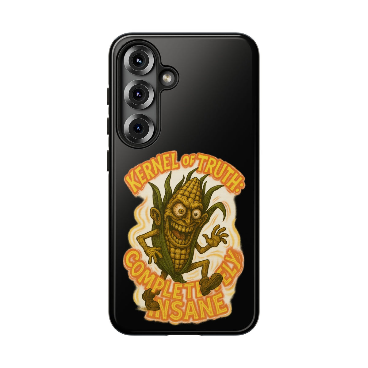 Corny Horror Phone Case - “Kernel of Truth, Completely Insane” Retro Corn Monster