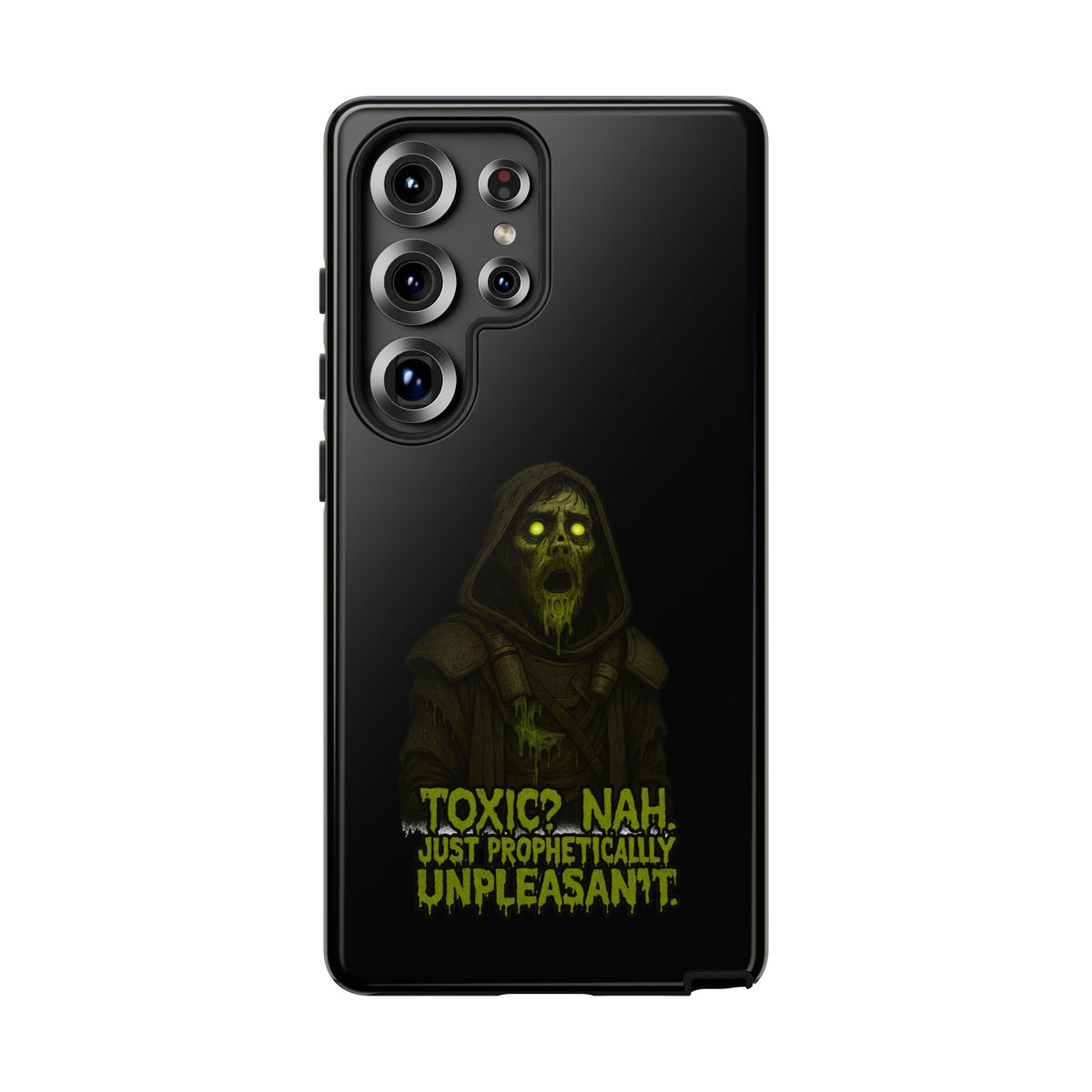 Phone Case — 'Toxic? Nah, Just Prophetically Unpleasant' Neon Grim Reaper Protective Cover