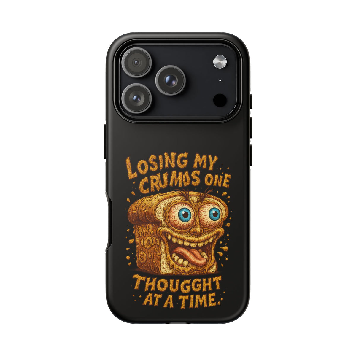 Phone Case — "Losing My Crumbs One Thought at a Time" Funny Retro Bread Illustration