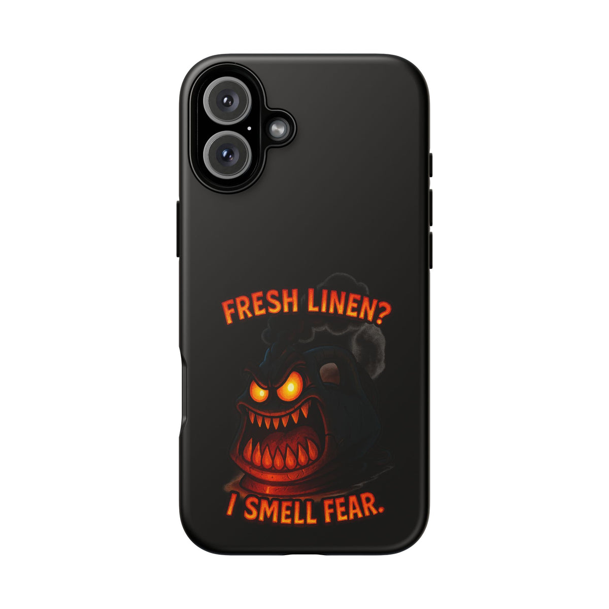Phone Case — 'Fresh Linen? I Smell Fear.' Spooky Pumpkin Horror Protective Case
