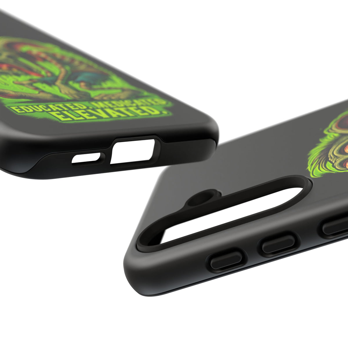 Phone Case — "Educated. Medicated. Elevated." Neon Monster Design