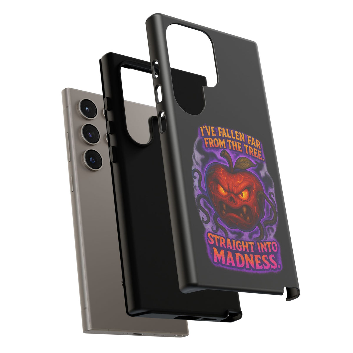 Phone Case — 'I've Fallen Far From the Tree, Straight Into Madness' Pumpkin Horror Design