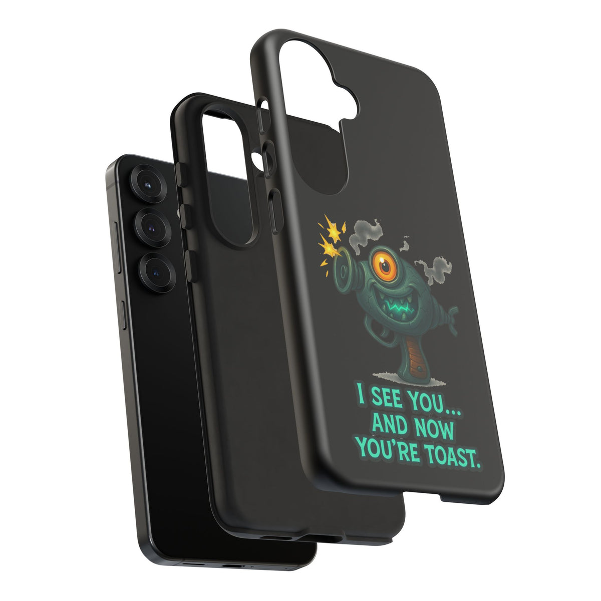 Phone Case — Cute Zombie Blaster Design with "I See You... And Now You're Toast"