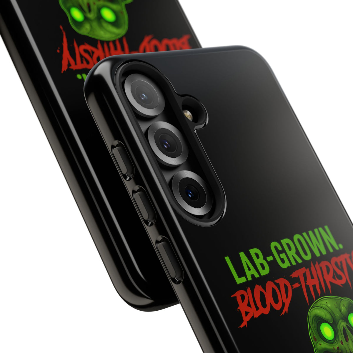 Phone Case — “Lab-Grown. Blood-Thirsty!” Green Monster Horror Design