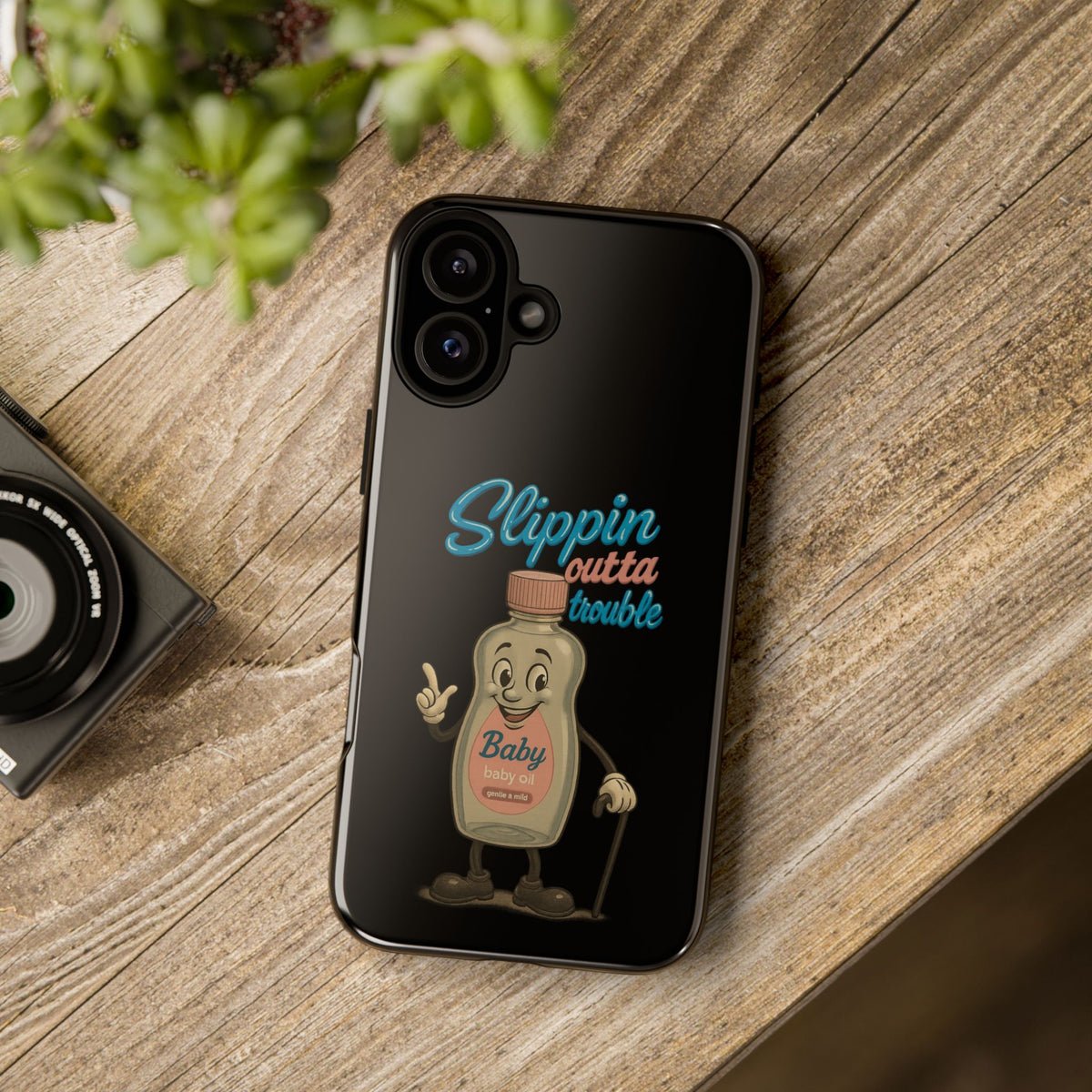 Phone Case — Retro 'Slippin Outta Trouble' Baby Bottle Design