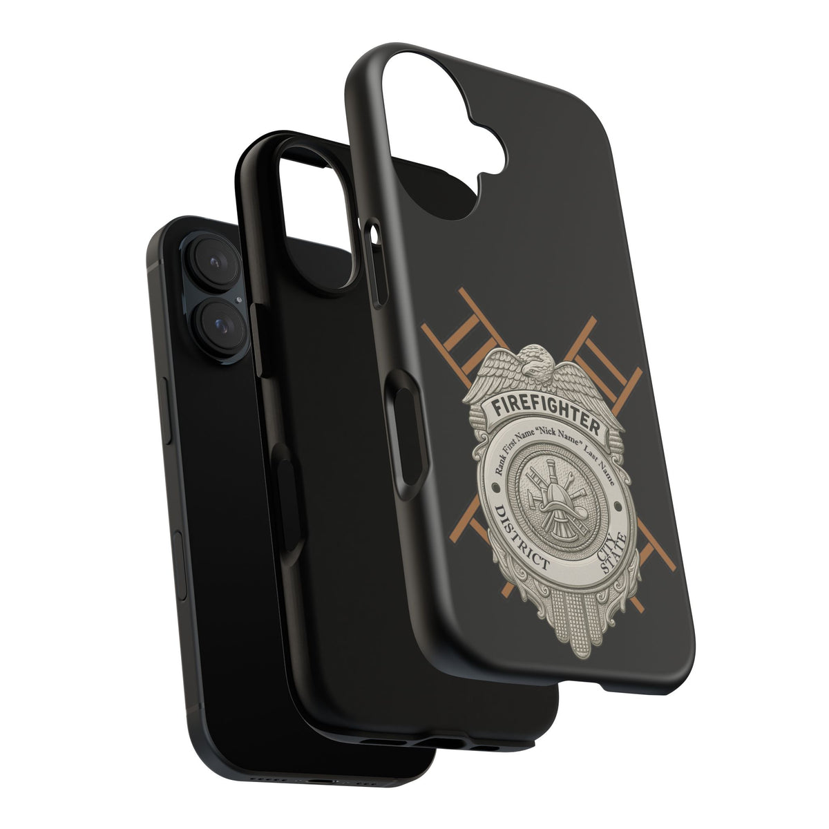 Firefighter Badge Tough Phone Case — Firefighter Helmet & Ladders Protective Case