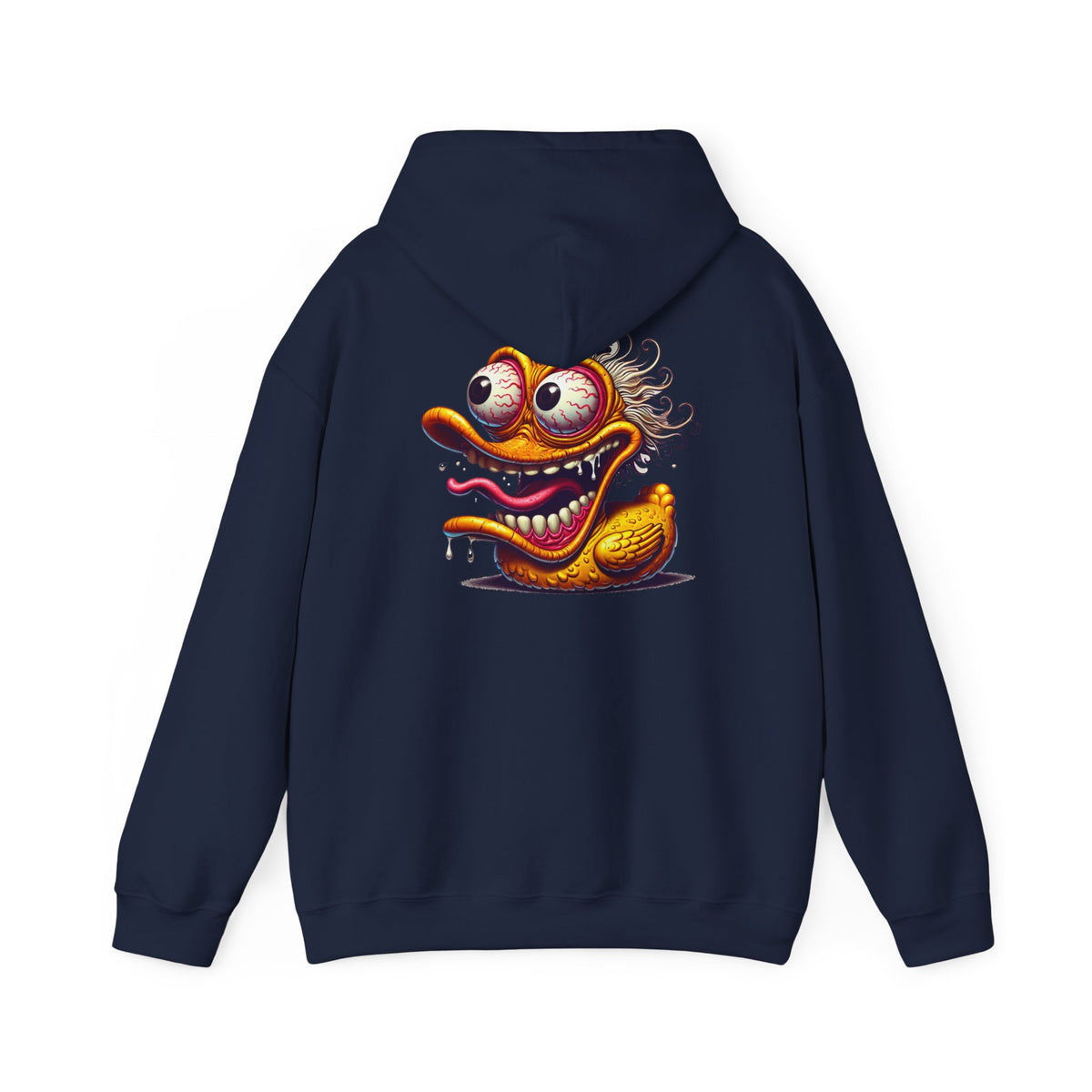 Duck Character Hoodie – Quirky Crazy Duck Illustration Pullover