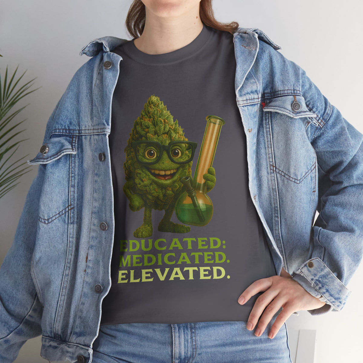 Educated. Medicated. Elevated. – Nerd Nug with Bong Tee