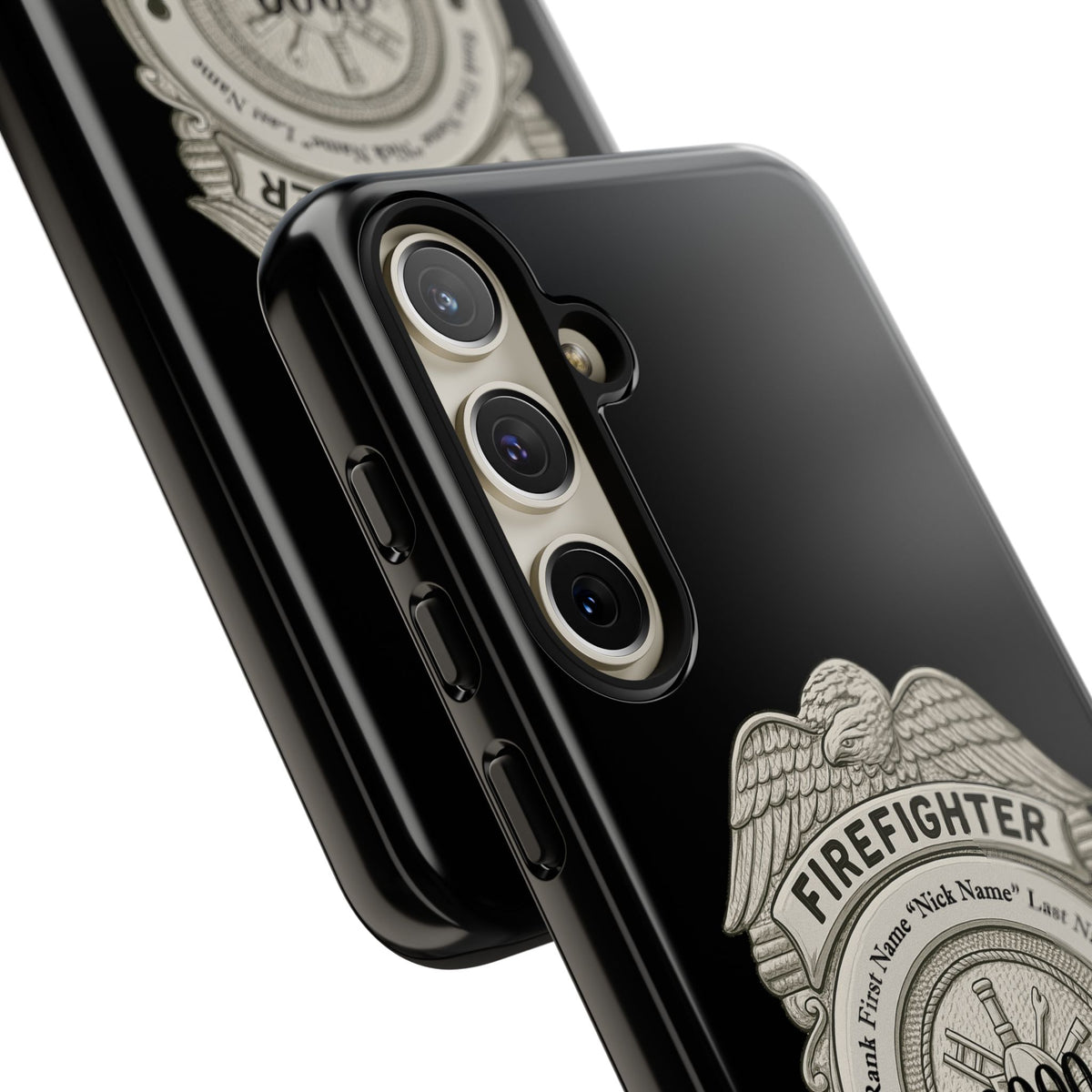 Firefighter Badge Tough Phone Case — Personalized Station Number Design