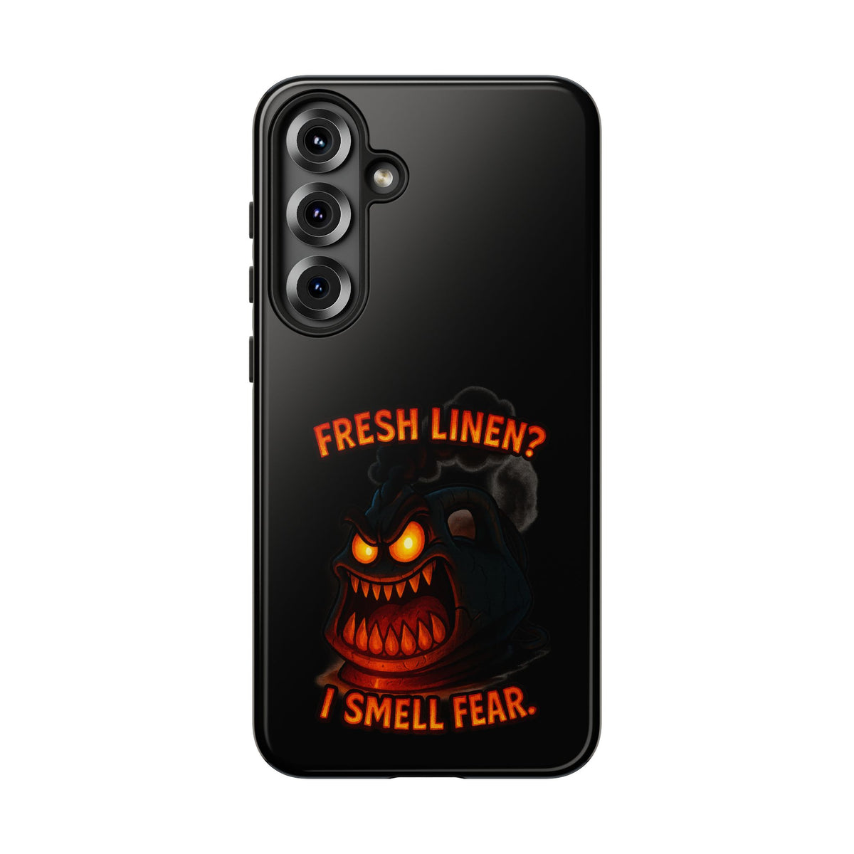 Phone Case — 'Fresh Linen? I Smell Fear.' Spooky Pumpkin Horror Protective Case