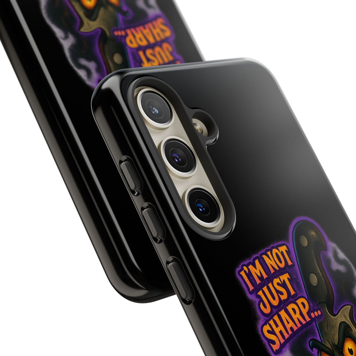 Knife Graphic Phone Case — "I'm Not Just Sharp... I'm Psycho-Sharp" Horror Phone Cover