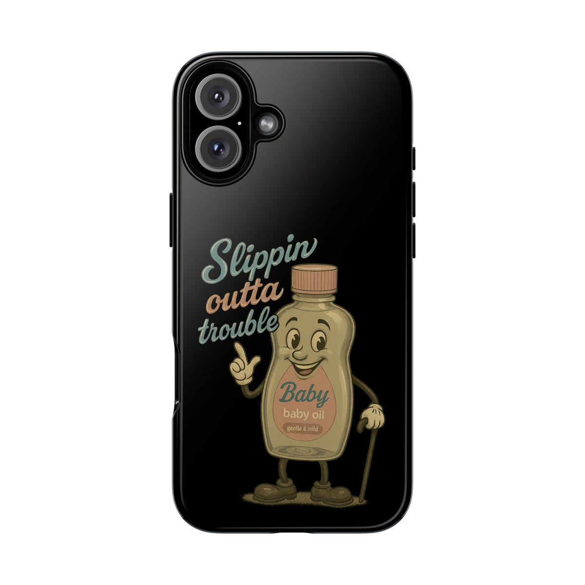 Phone Case — 'Slippin Outta Trouble' Retro Baby Oil Mascot