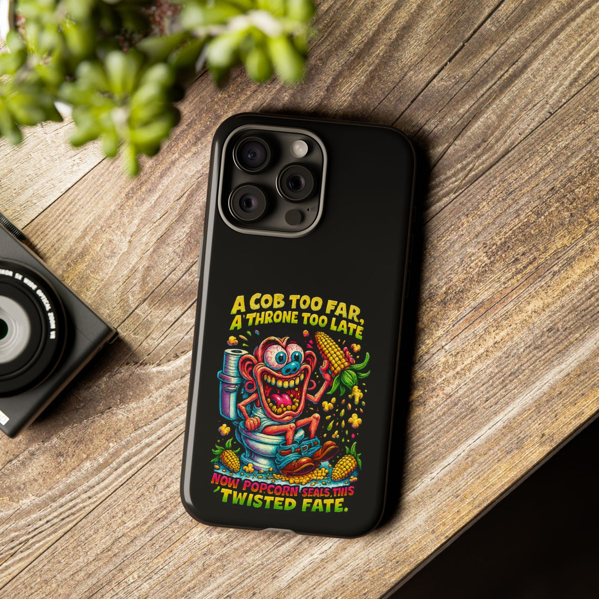 Phone Case — "A Cob Too Far" Popcorn Horror Design