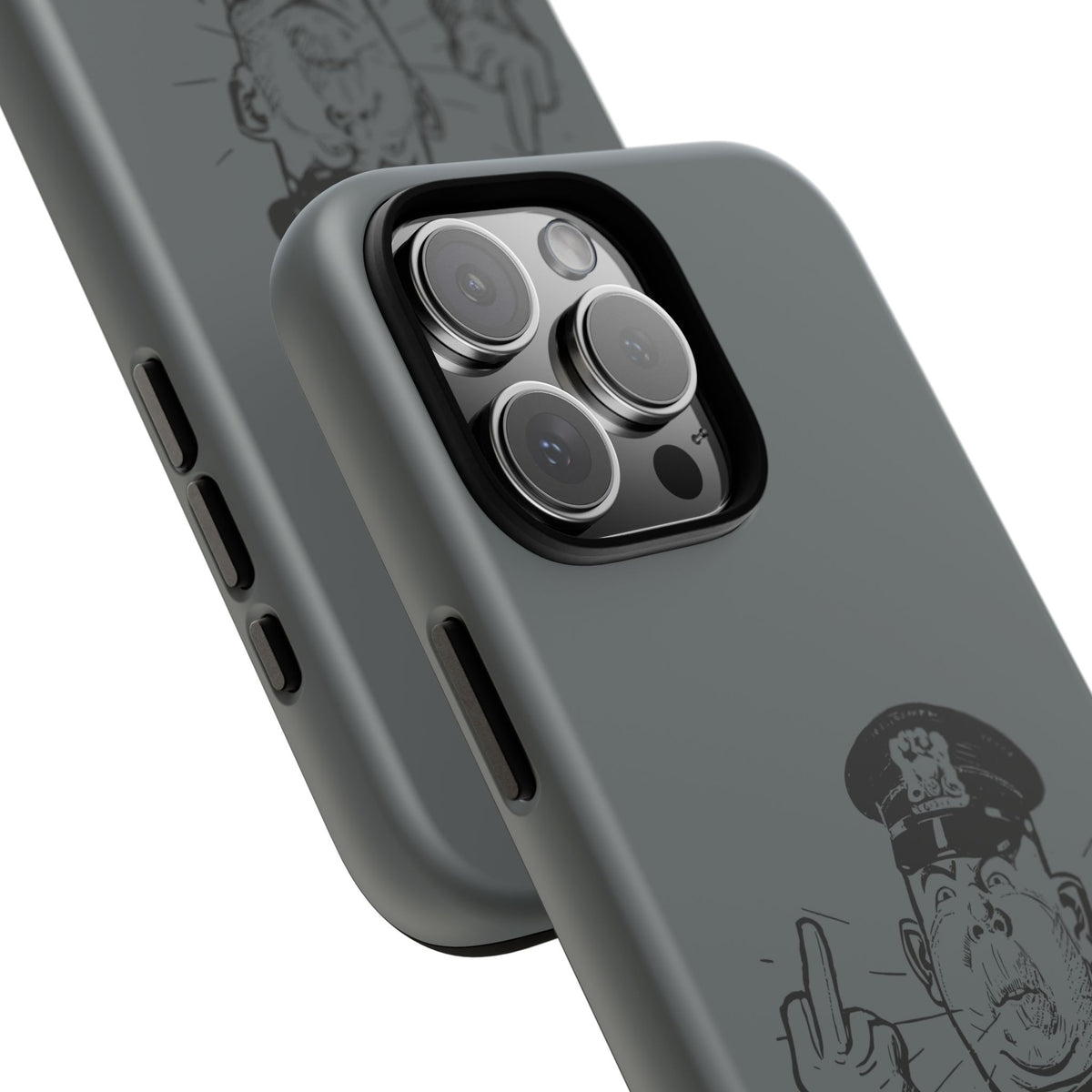 Vintage Cop Middle Finger Phone Case — Edgy Retro iPhone Protective Cover