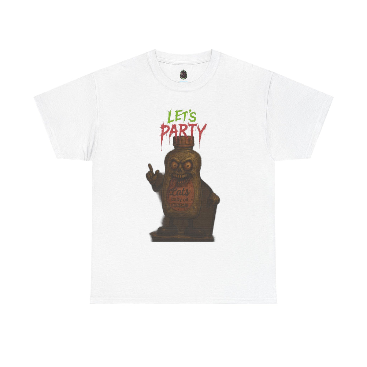 Let’s Party – Zombie Baby Oil Bottle Horror T-Shirt