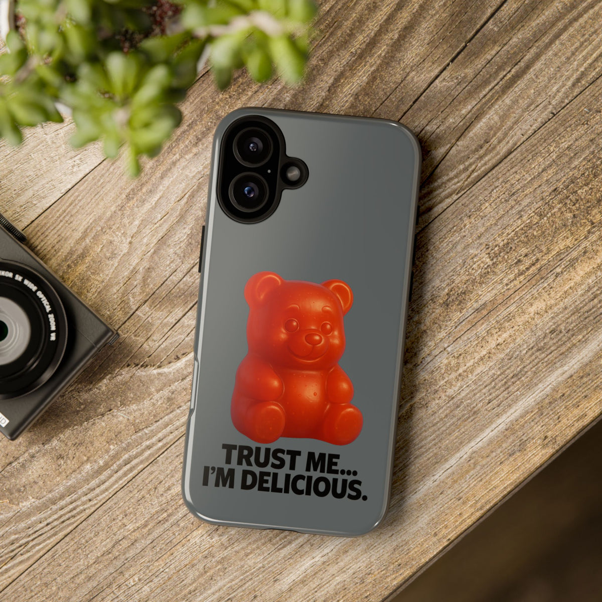Phone Case — Red Gummy Bear 'Trust Me... I'm Delicious' Protective Case