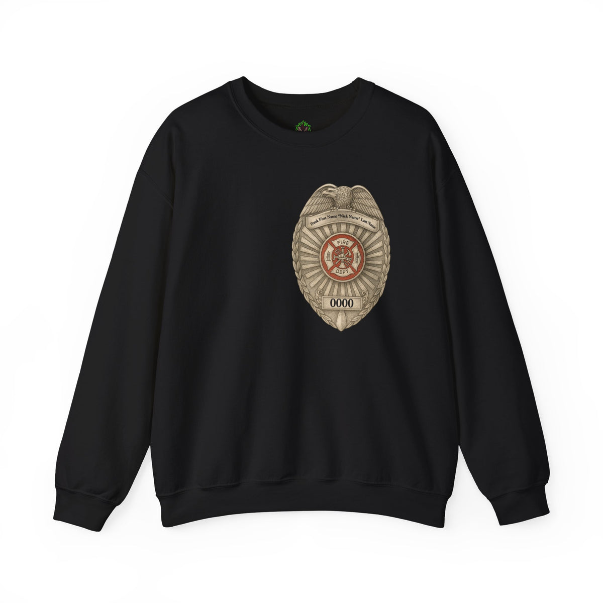 Flames Test Metal Courage Defines the Firefighter Crewneck Sweatshirt