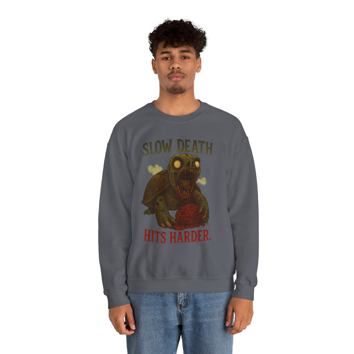 Slow Death Hits Harder – Undead Turtle Sweatshirt
