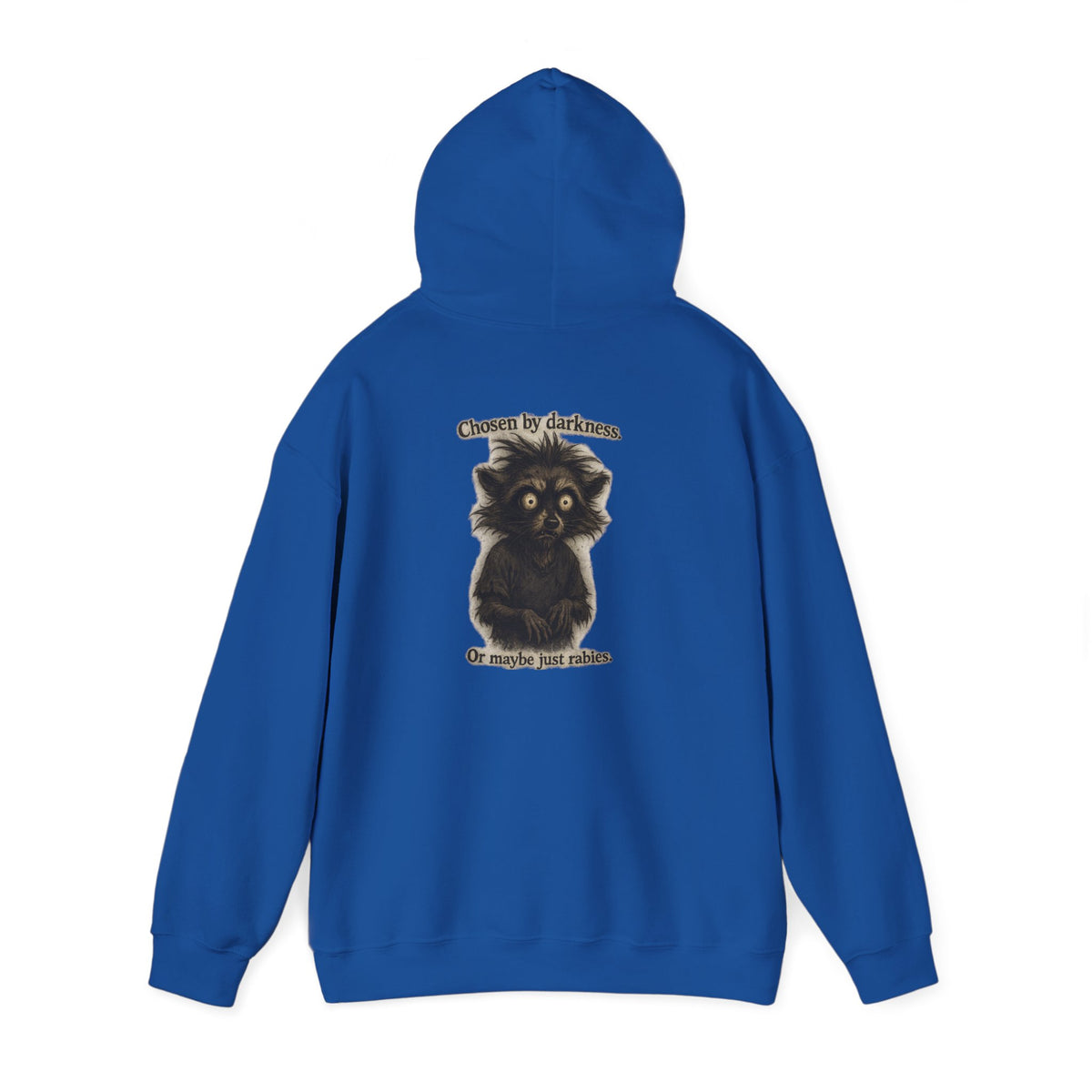 Hoodie — Cute Fluffy Black Raccoon Back Print "Or Maybe I'm Just Adorable"