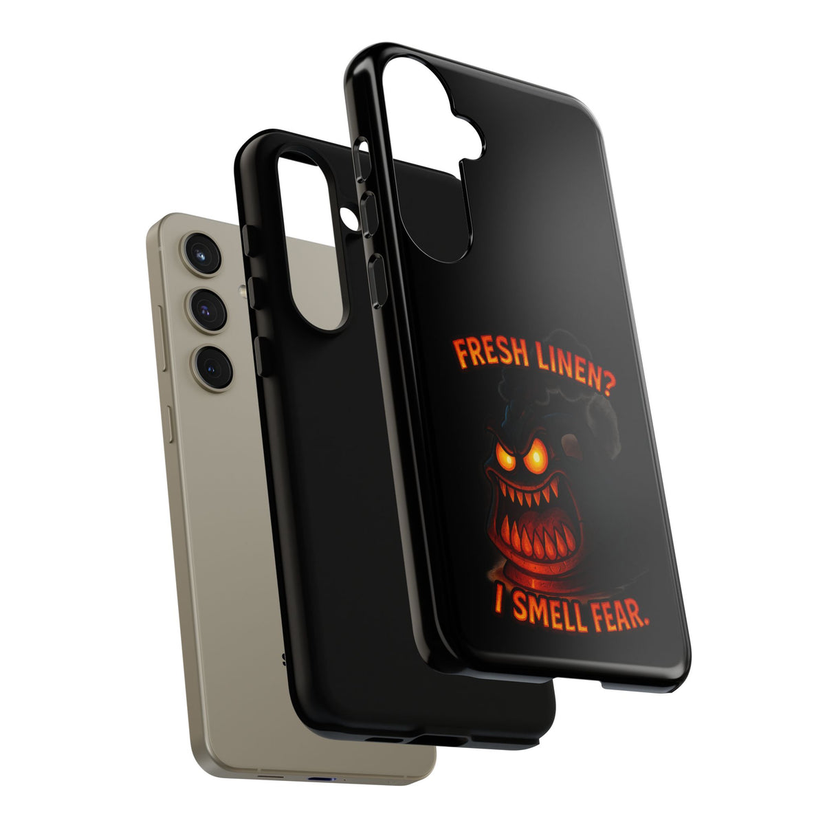 Phone Case — 'Fresh Linen? I Smell Fear.' Spooky Pumpkin Horror Protective Case