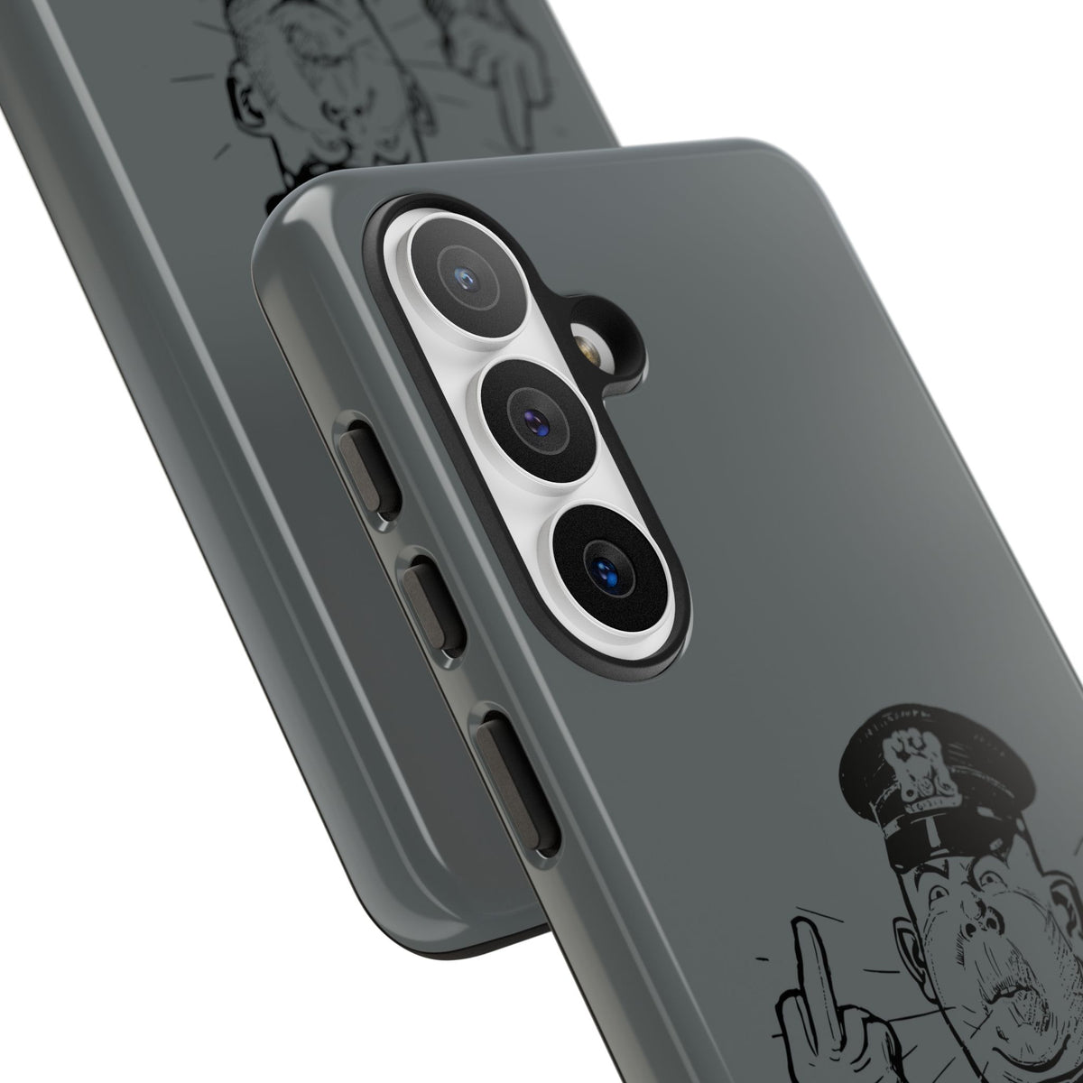 Vintage Cop Middle Finger Phone Case — Edgy Retro iPhone Protective Cover