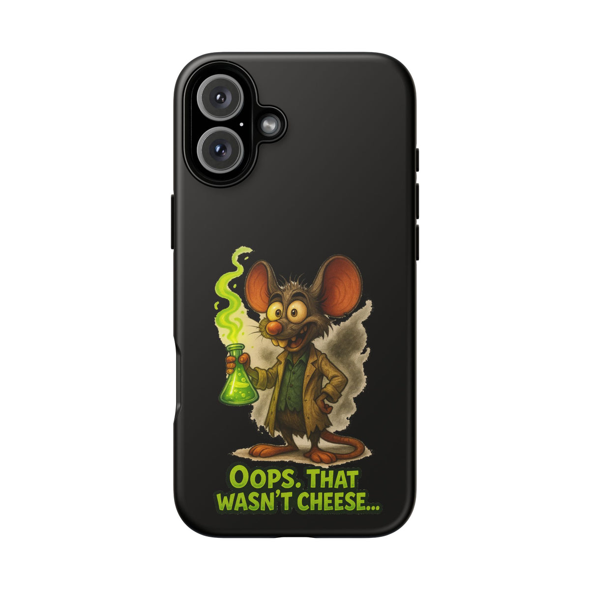 Phone Case — Funny Cartoon Rat "Oops That Wasn't Cheese" Protective Cover