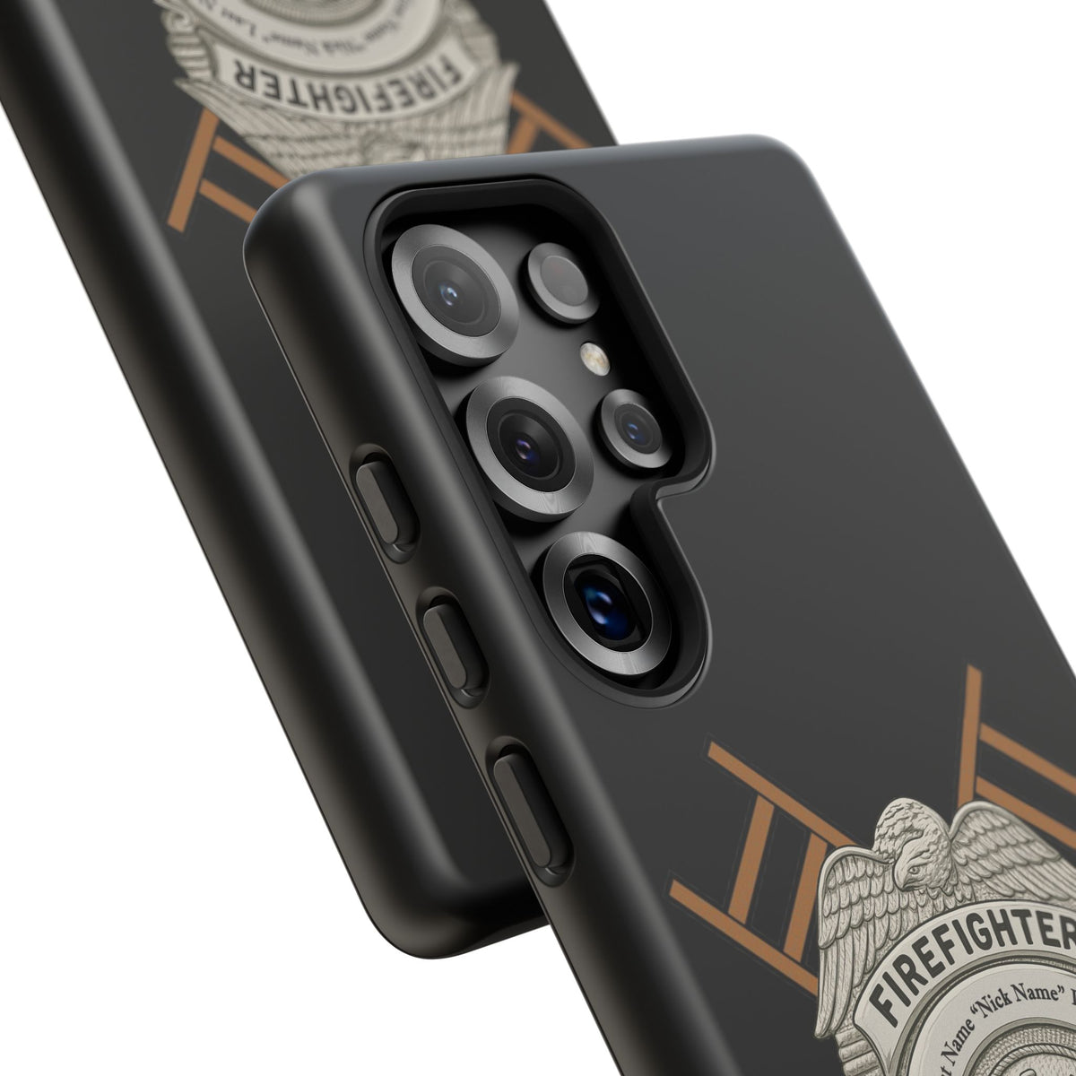 Firefighter Badge Tough Phone Case — Firefighter Helmet & Ladders Protective Case
